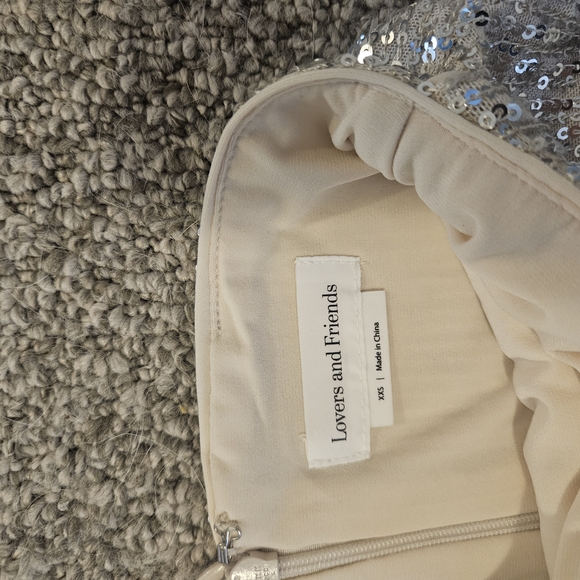 Silver Sequin High-Slit Skirt - Picture 3 of 4